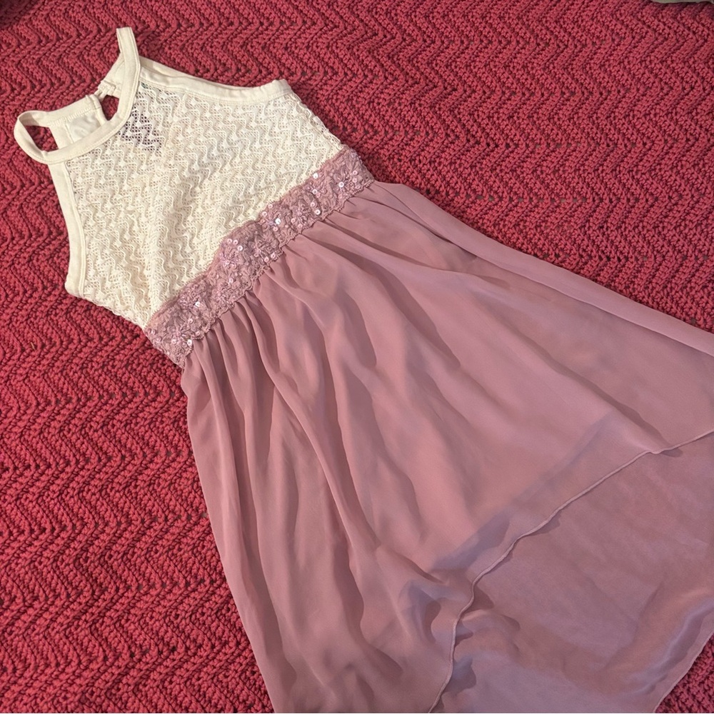 Lily Bleu Elegant Cream and Purple Kids Dress